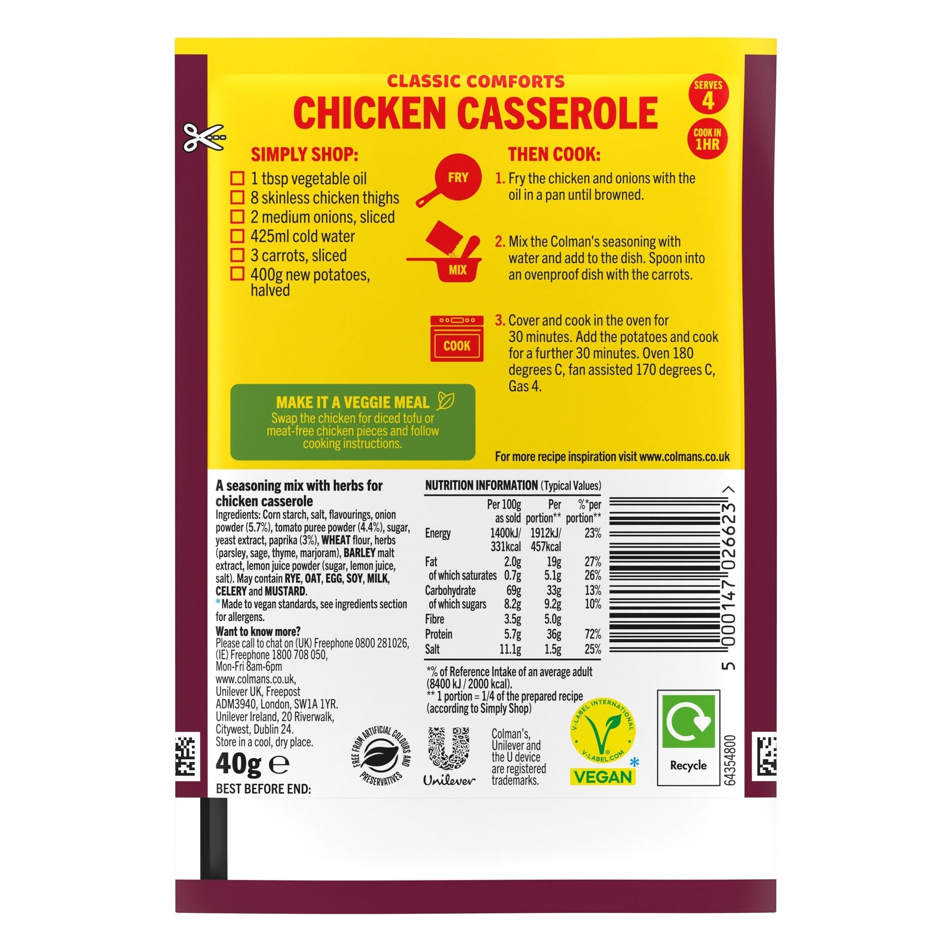 Colman's Chicken Casserole Recipe Mix 40G — image 3