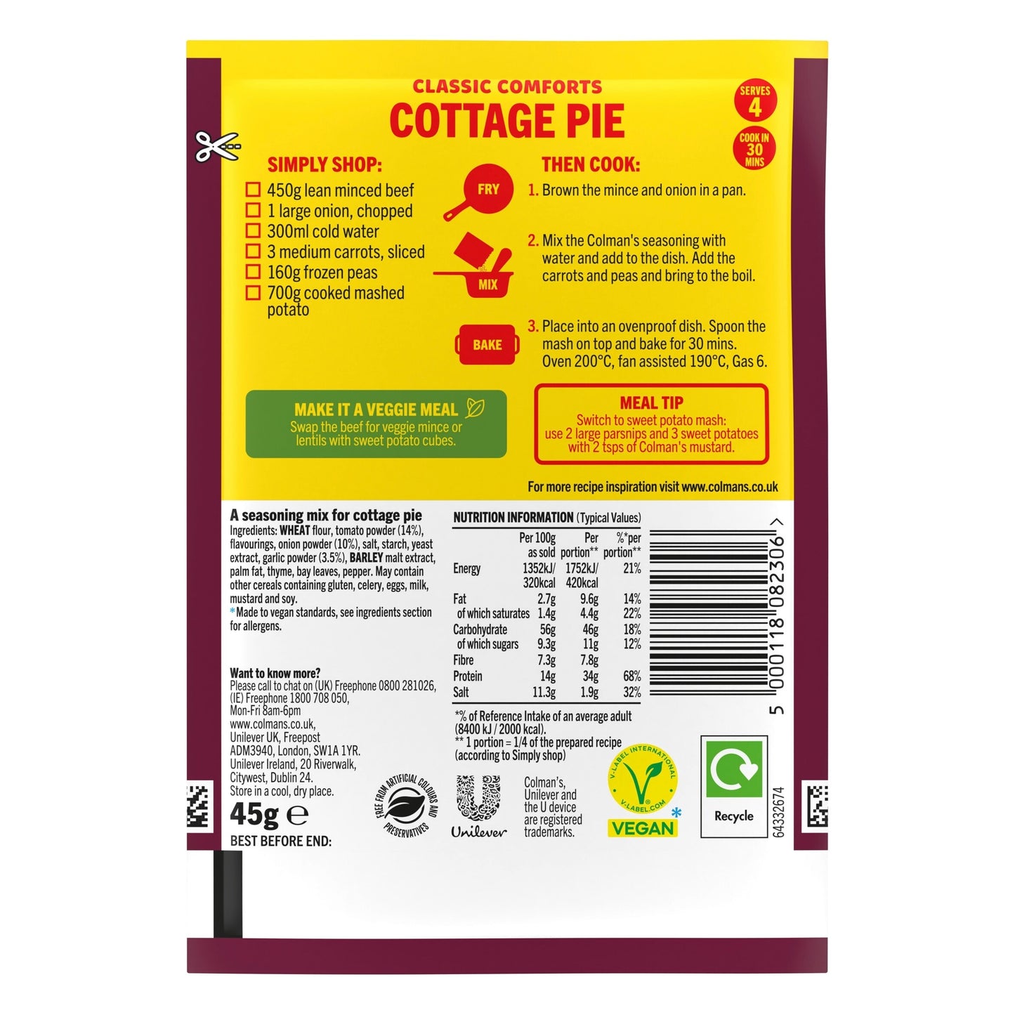Colman's Cottage Pie Recipe Mix 45G — image 2