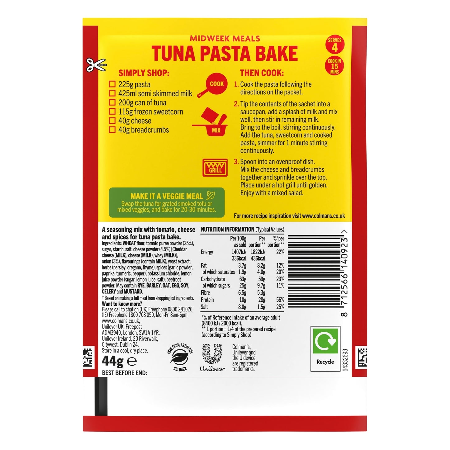 Colman's Tuna Pasta Bake Recipe Mix 44G — image 2
