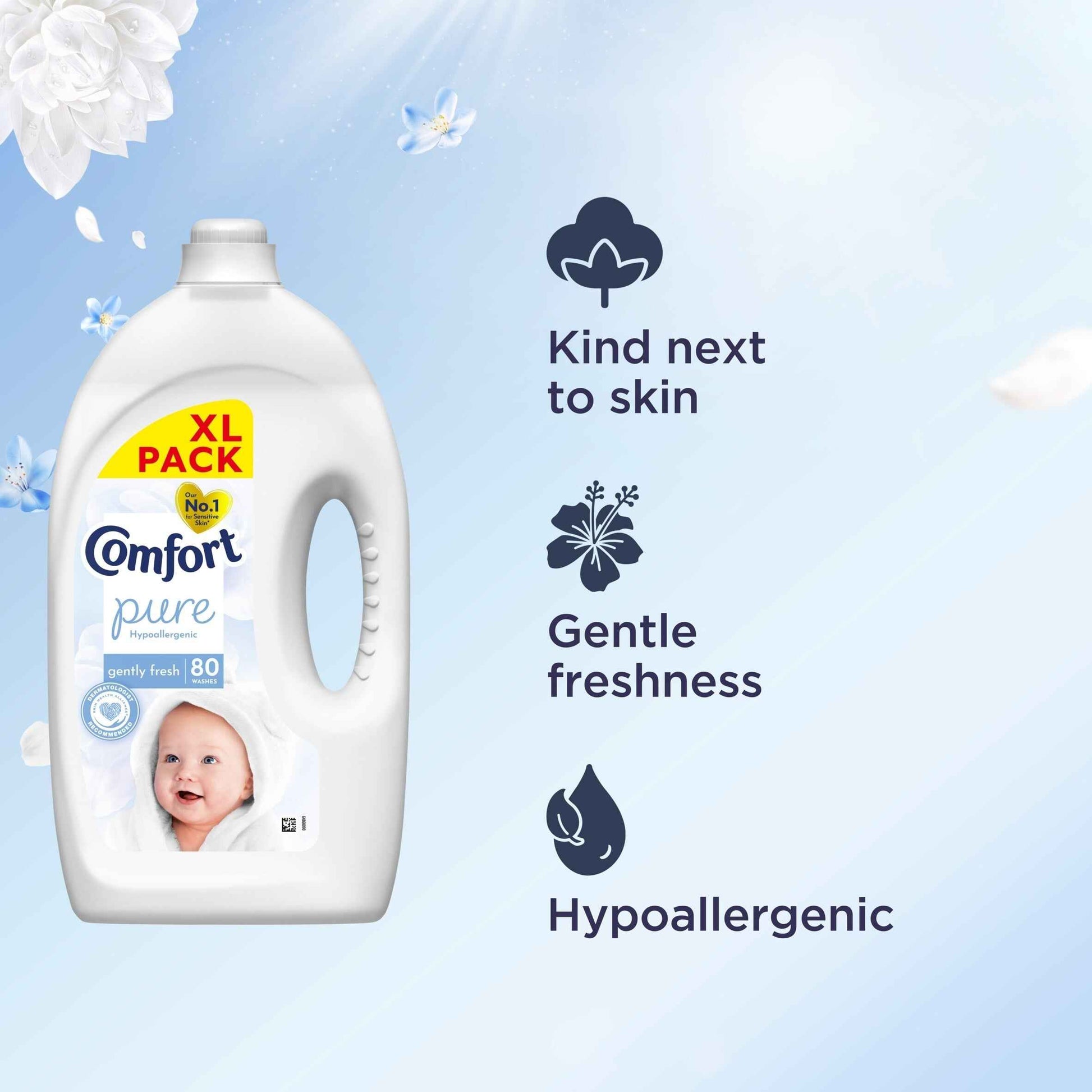 COMFORT Pure Sensitive Gently Fresh Fabric Conditioner 80 Washes