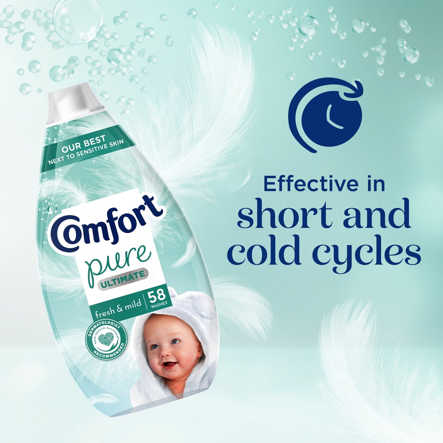 Comfort Ultimate Pure Fresh & Mild Fabric Ultra-Concentrated Fabric Conditioner 58 Wash 870ML — image 4