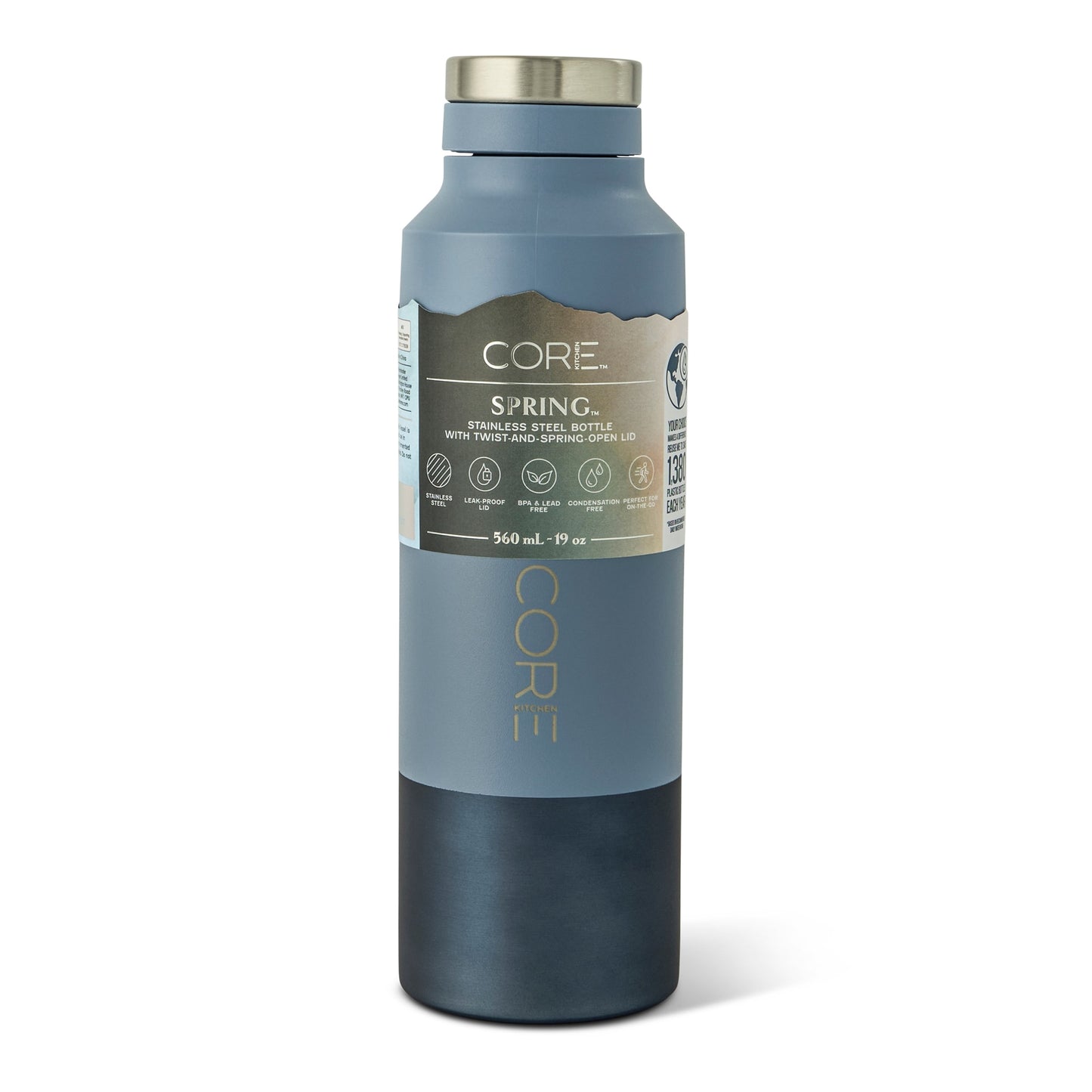 Core Kitchen Blue Spring Water Bottle 560ml — image 1