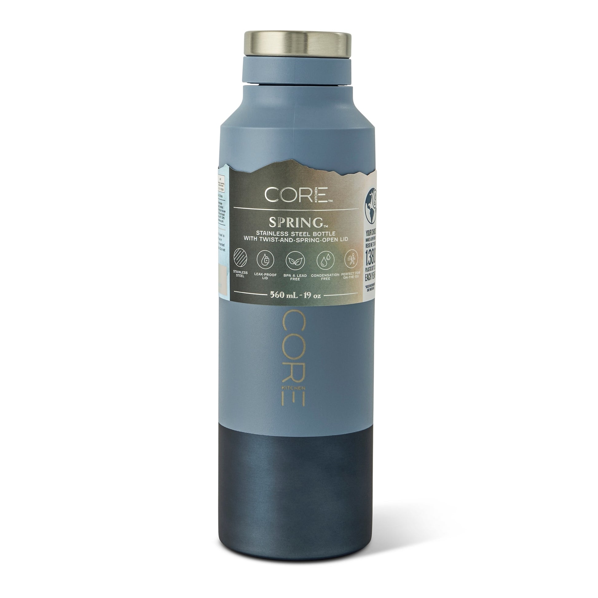 Core Kitchen Blue Spring Water Bottle 560ml — image 1