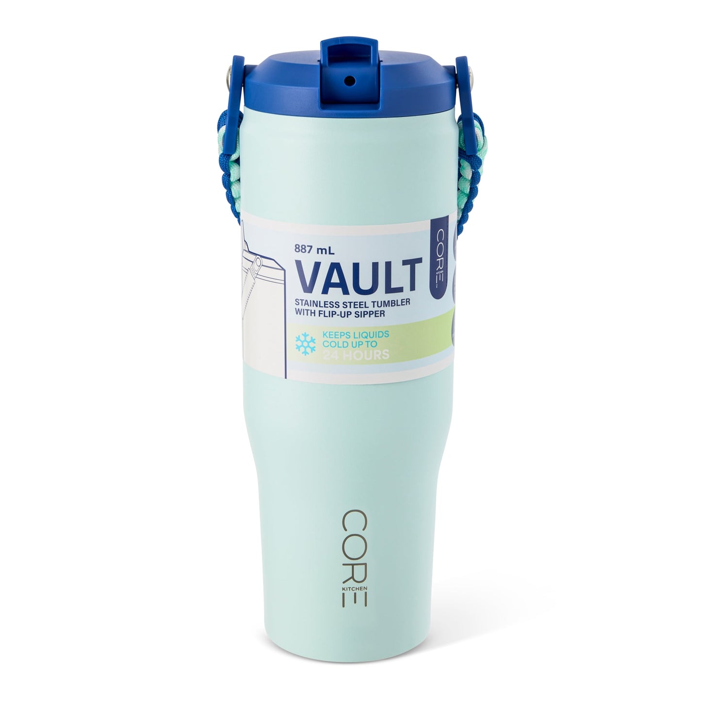 Core Kitchen Blue Vault Metal Drinking Water Bottle 887ml — image 1