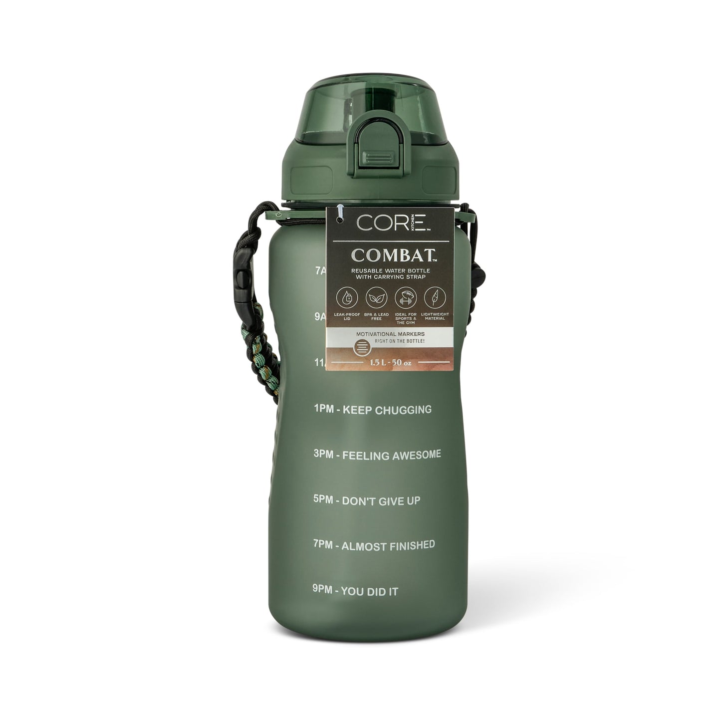 Core Kitchen Green Combat Water Bottle 1.5L — image 1