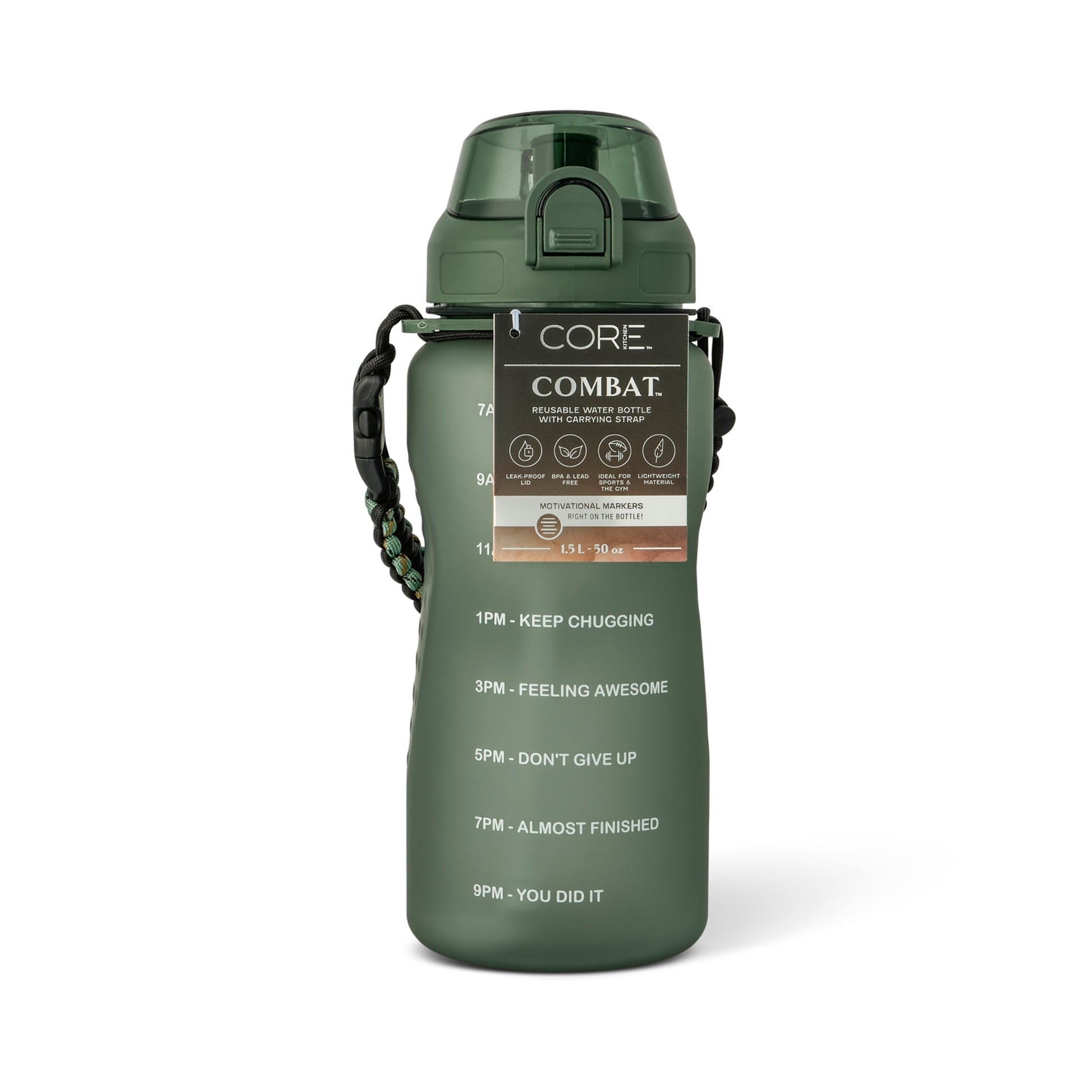 Core Kitchen Green Combat Water Bottle 1.5L — image 1