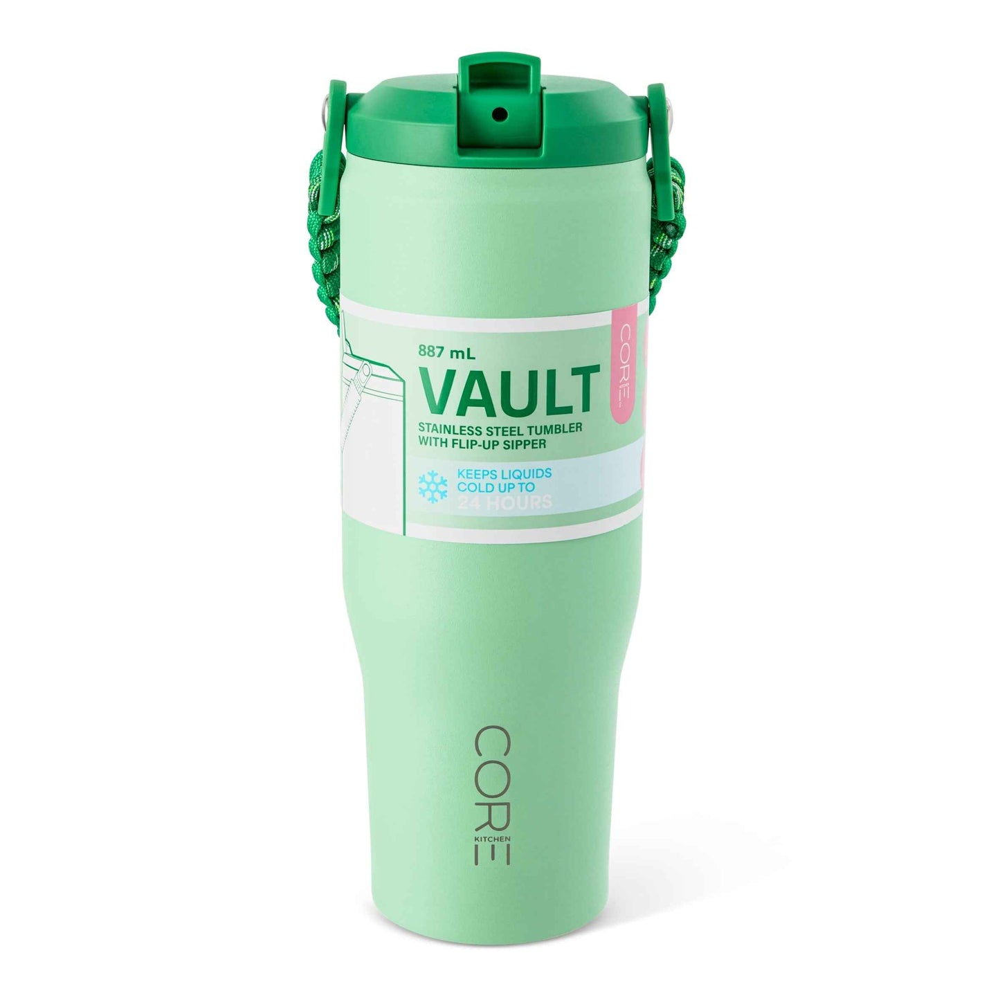 CORE KITCHEN Green Vault Metal Drinking Water Bottle 887ml
