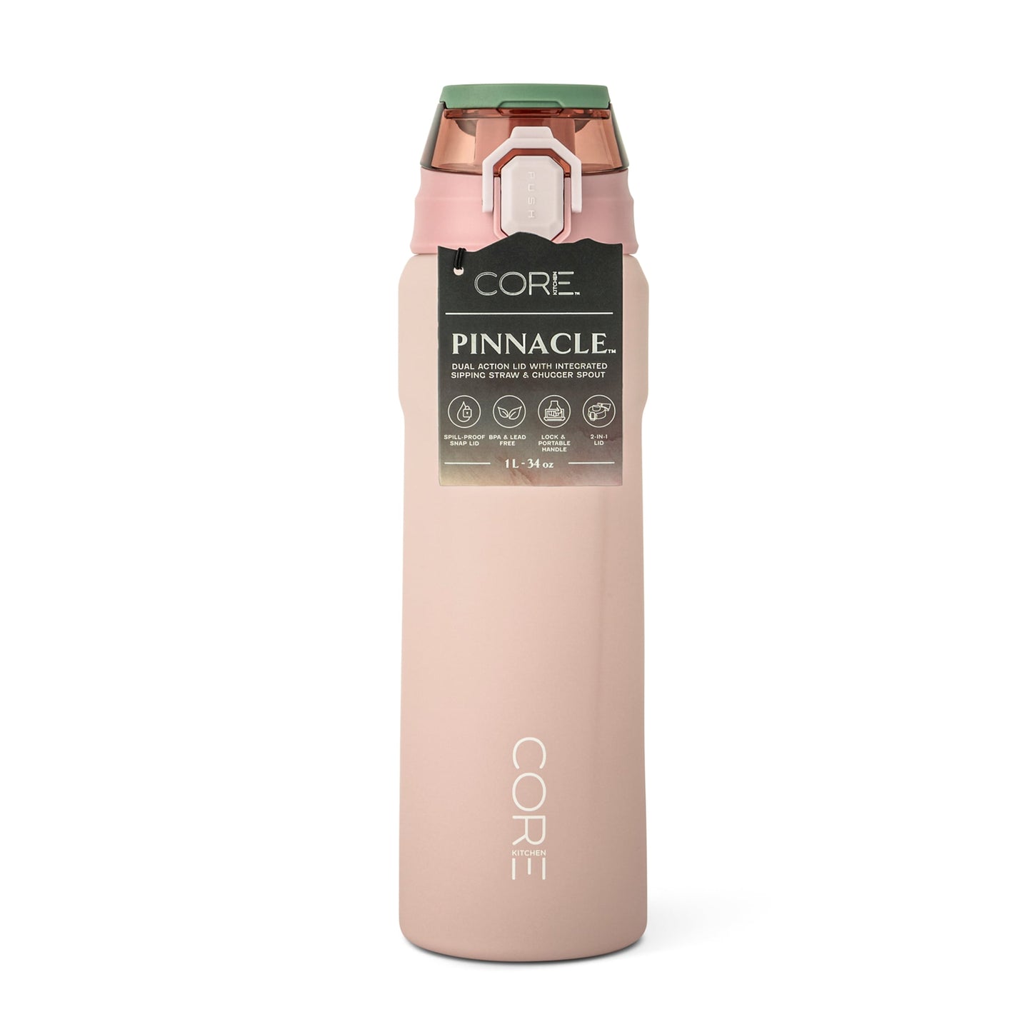 Core Kitchen Pink Pinnacle Dual Function Water Bottle 1L — image 1