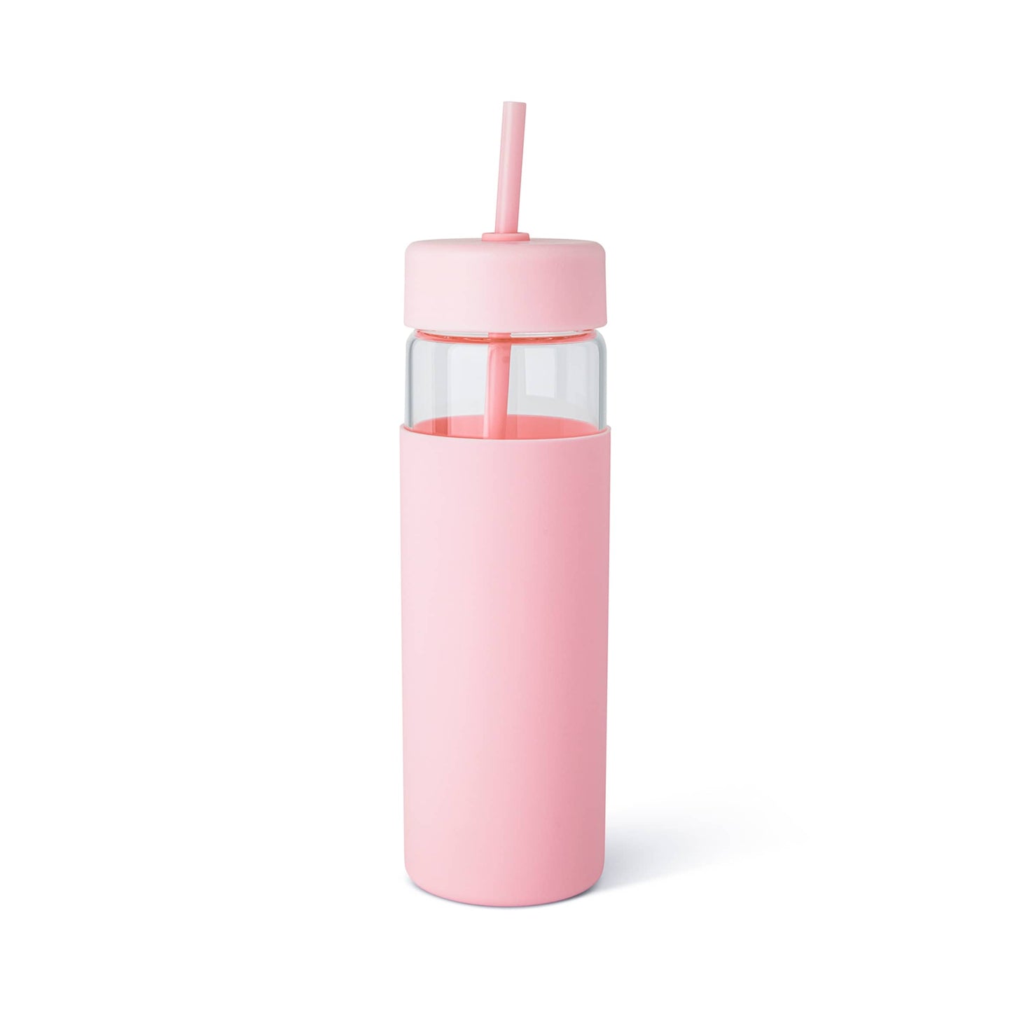 Core Kitchen Swing Glass Water Bottle Tumbler With Straw Pink 710ml — image 2