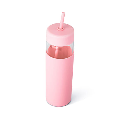 Core Kitchen Swing Glass Water Bottle Tumbler With Straw Pink 710ml — image 3