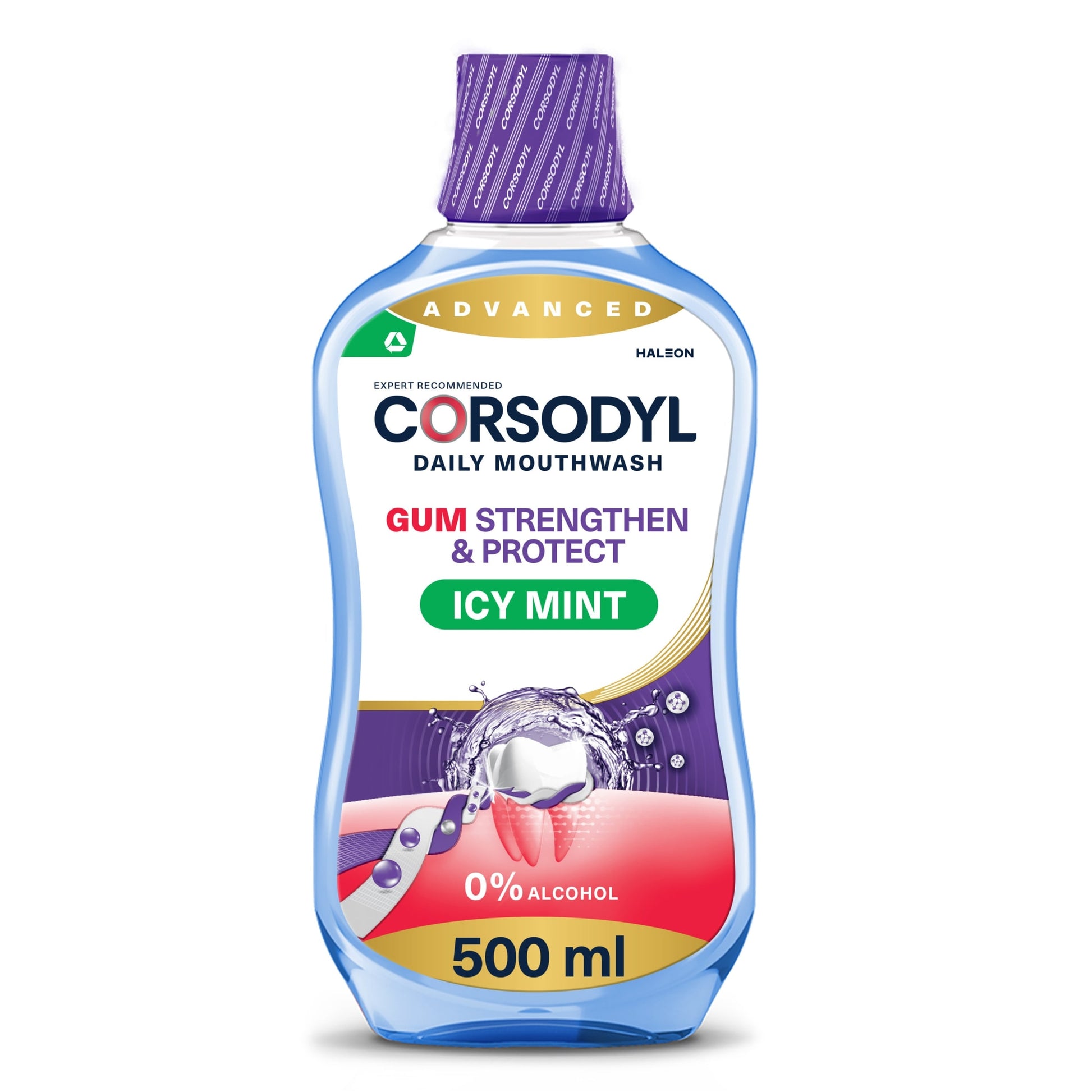Corsodyl Gum Strengthen & Protect Icy Mint Mouthwash 500ml — image 1
