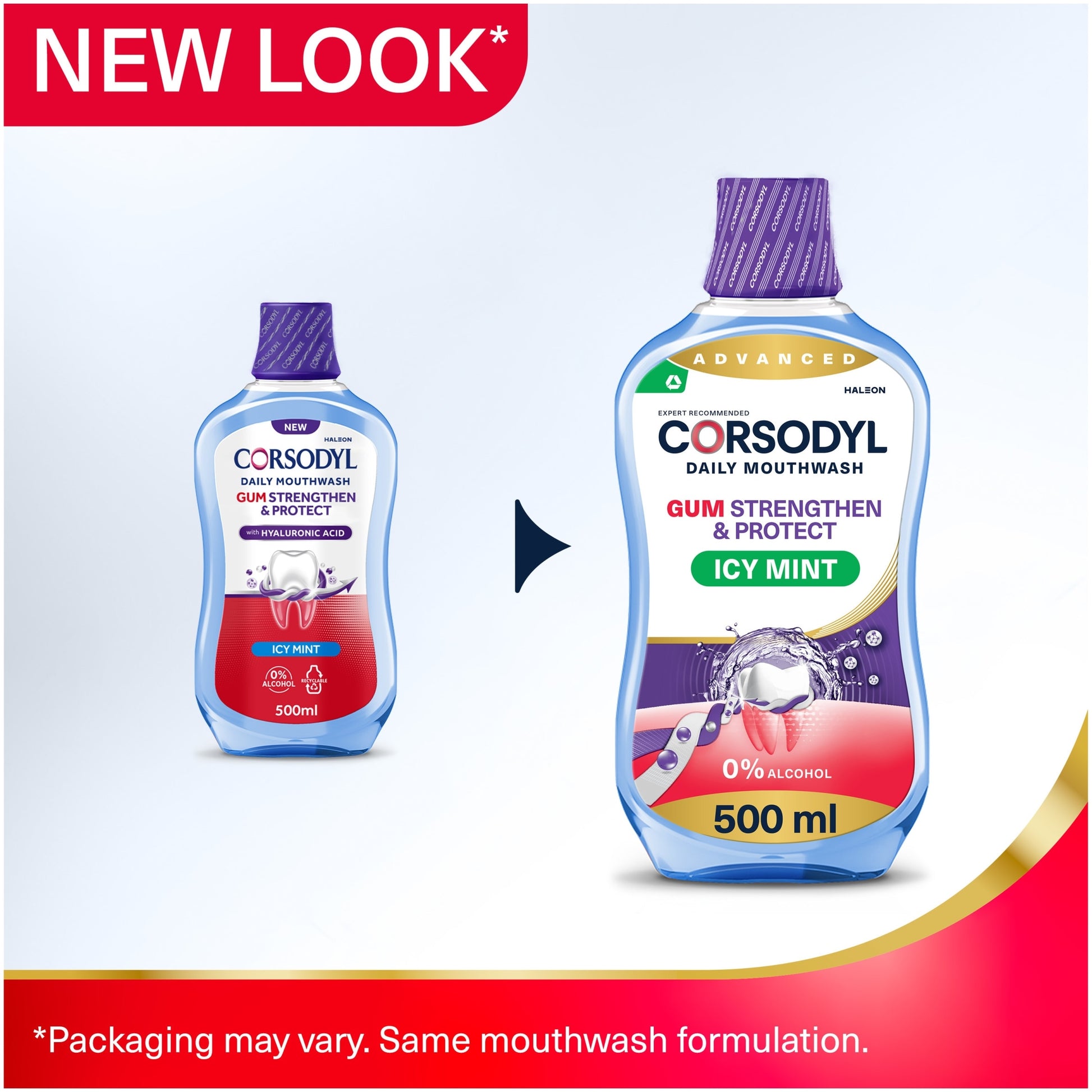 Corsodyl Gum Strengthen & Protect Icy Mint Mouthwash 500ml — image 2