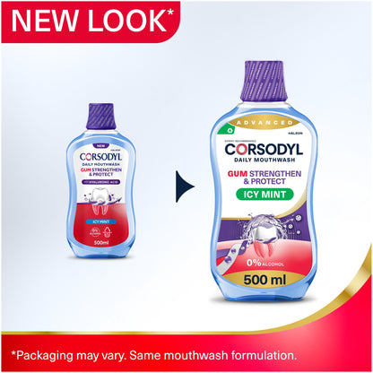 Corsodyl Gum Strengthen & Protect Icy Mint Mouthwash 500ml — image 2