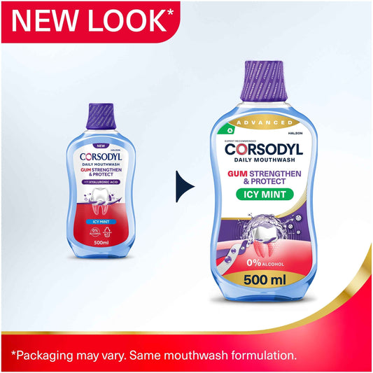 CORSODYL Gum Strengthen & Protect Icy Mint Mouthwash 500ml