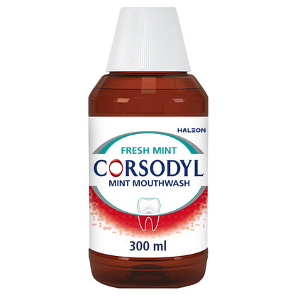 Corsodyl Medicated Antibacterial Mouthwash Fresh Mint, 300ml — image 1