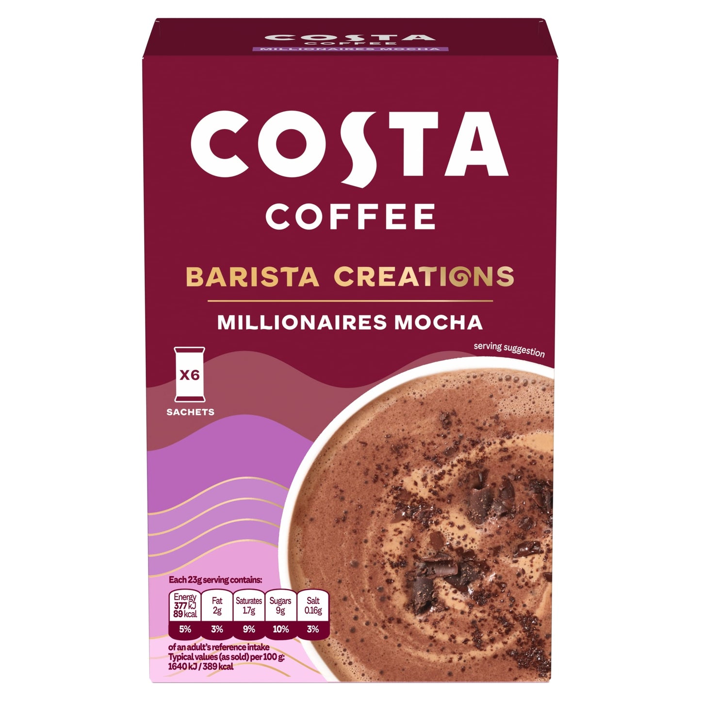 Costa coffee barista creation Millionaires Mocha Sachets 6 x23g — image 1
