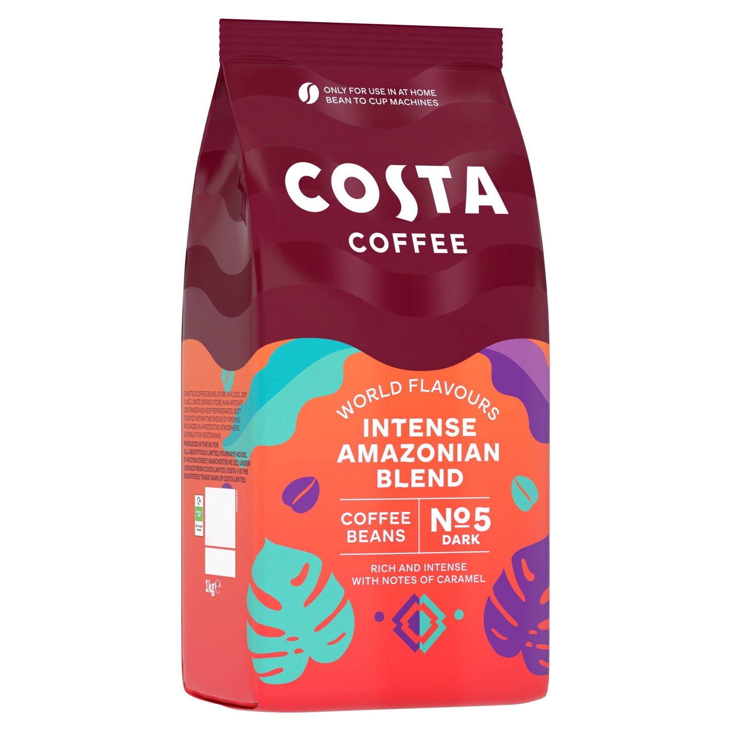 Costa Coffee Intense Amazonian Blend Coffee Beans 1kg — image 2