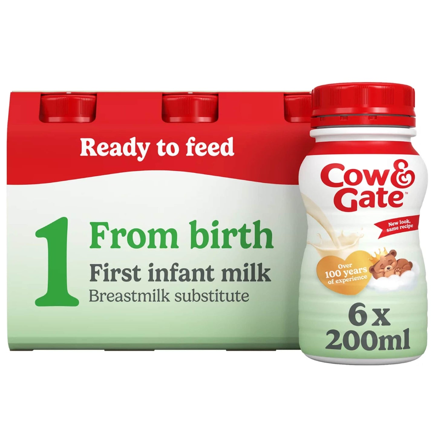 Cow & Gate 1 First Infant Baby Milk Formula Liquid Multipack Ready to Feed from Birth 6x200ml — image 1