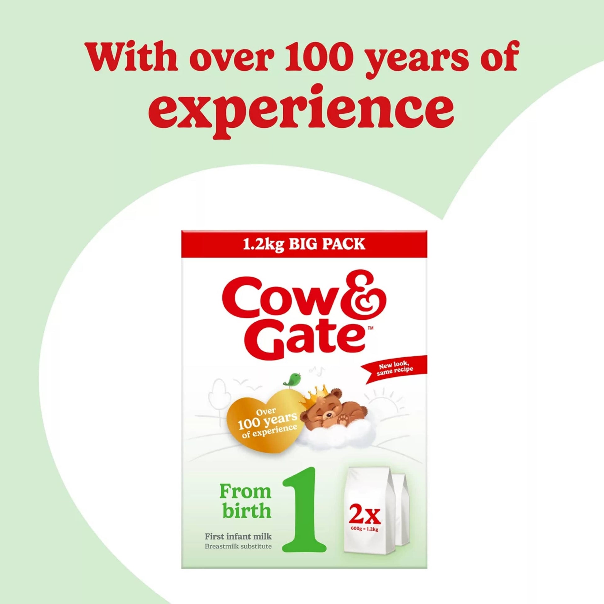 Cow & Gate 1 First Infant Baby Milk Formula Powder from Birth Big Pack 1.2kg — image 2