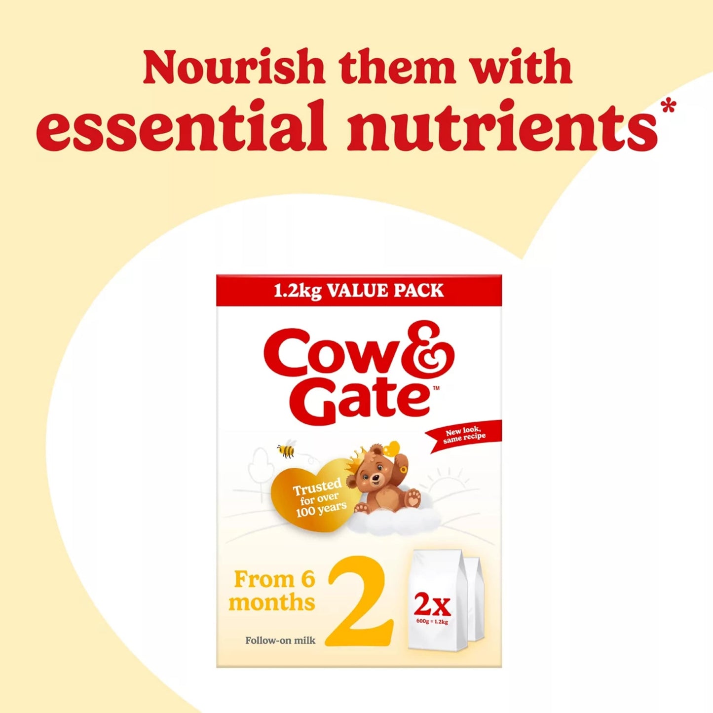 Cow & Gate 2 Follow On Baby Milk Formula Powder 6-12 Months Big Pack 1.2kg — image 2