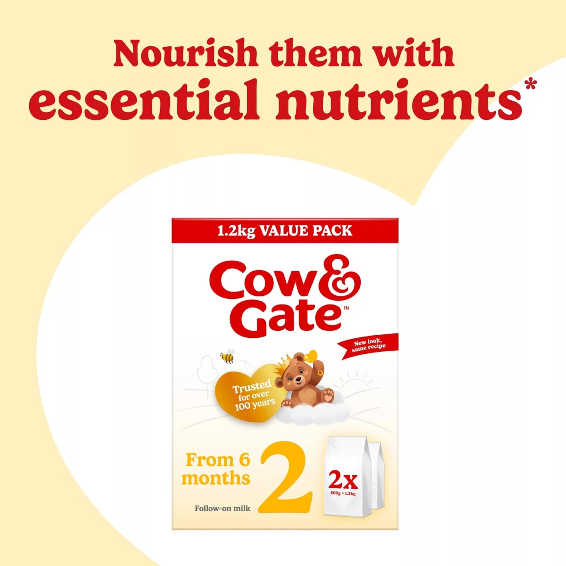 Cow & Gate 2 Follow On Baby Milk Formula Powder 6-12 Months Big Pack 1.2kg — image 2