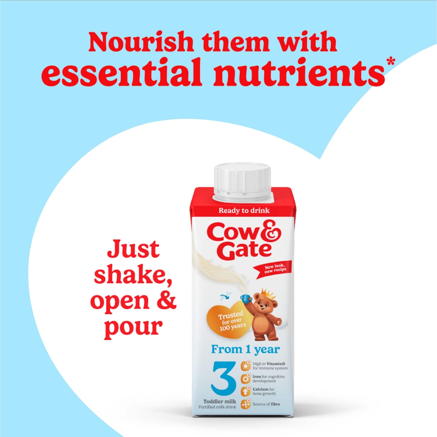 Cow & Gate 3 Toddler Milk Formula Liquid Ready to Feed 1-3 Years 200ml — image 2