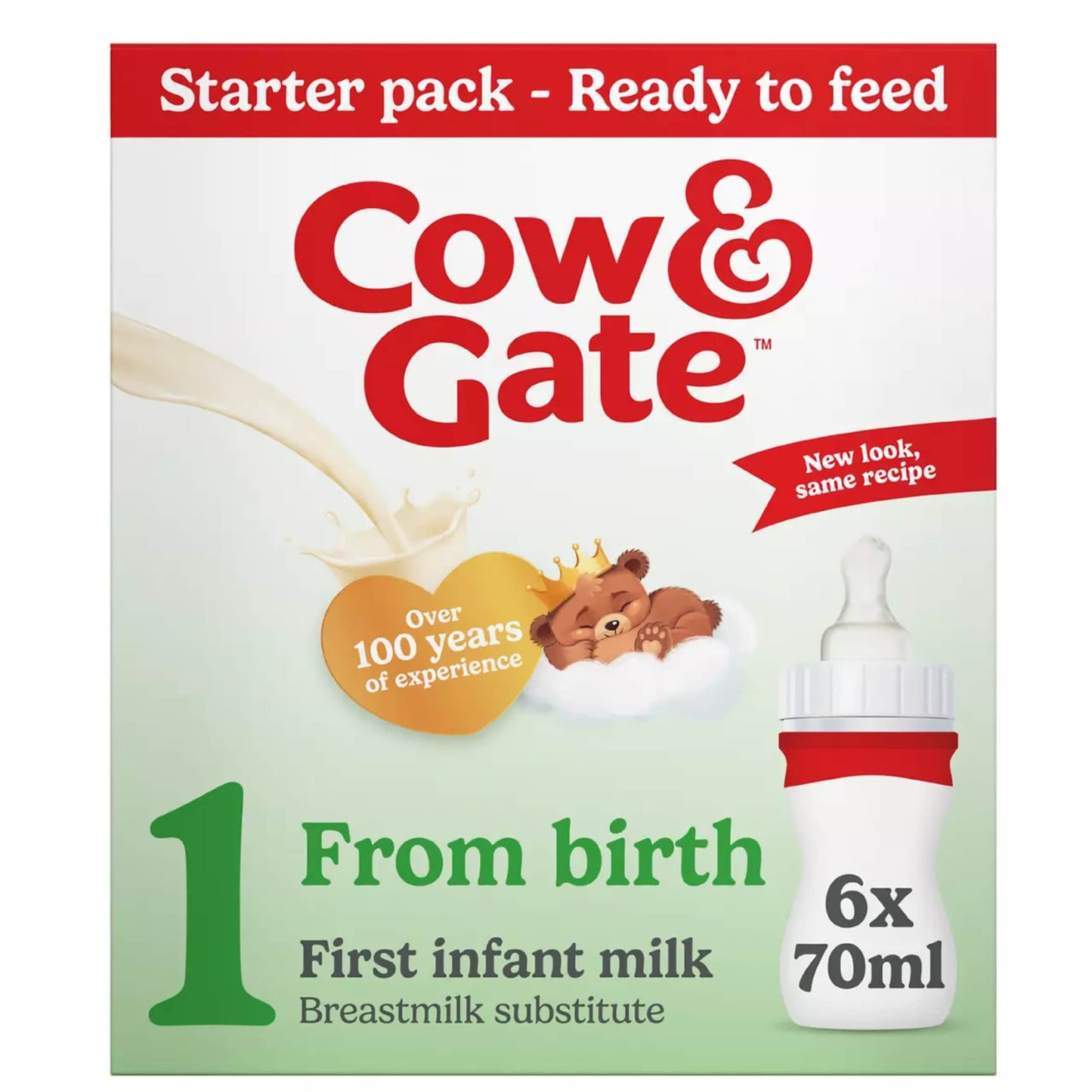 Cow & Gate First Infant Milk Formula Starter Pack From Birth 6 x 70ml — image 1
