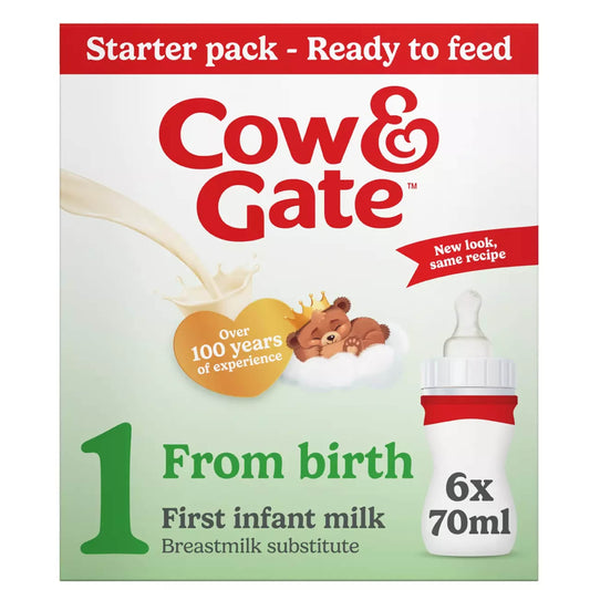 Cow & Gate First Infant Milk Formula Starter Pack From Birth 6 x 70ml — image 1