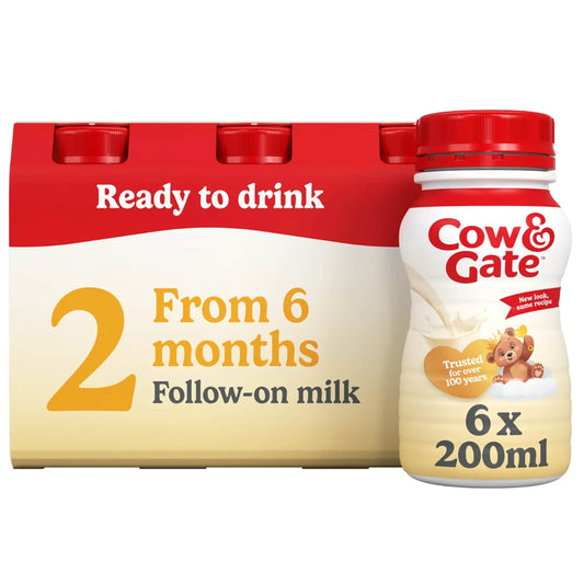 Cow & Gate Follow-On Milk From 6 Months Ready to Drink Multipack 6 x 200ml — image 1
