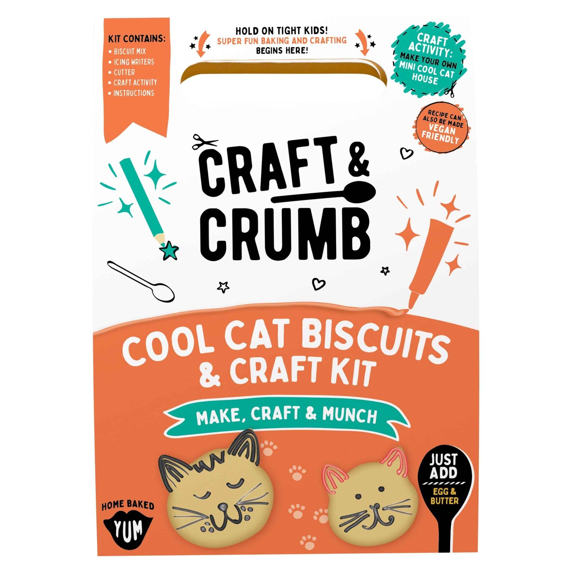 CRAFT & CRUMB Cool Cats Biscuits & Craft Kit 249g