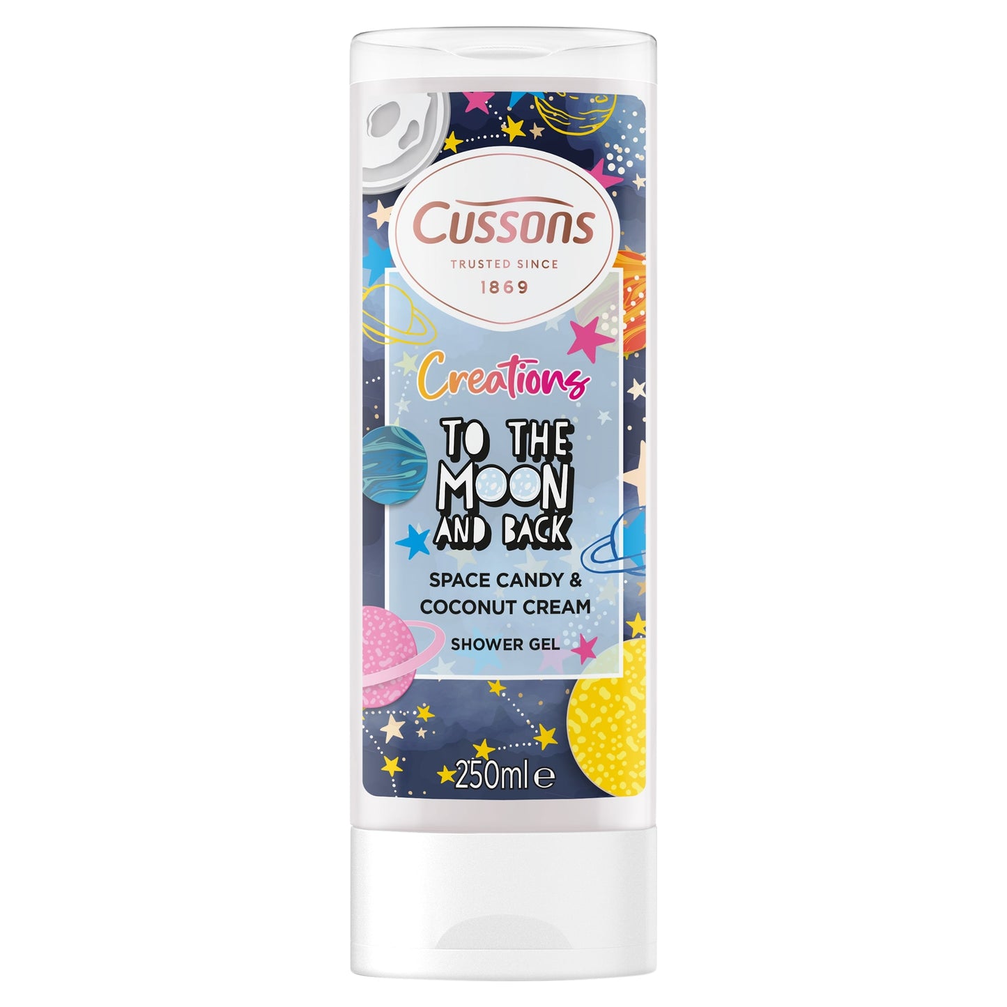 CUSSONS CREATIONS SHOWER GEL TO THE MOON AND BACK SPACE CANDY & COCONUT CREAM 250ML — image 1