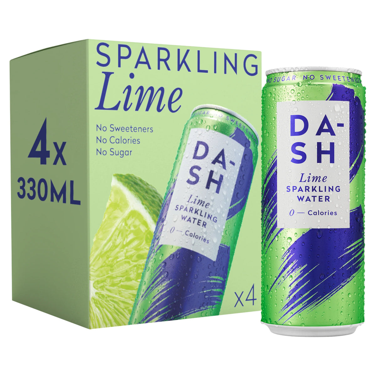 Dash Lime Sparkling Water 4 x 330ml — image 1
