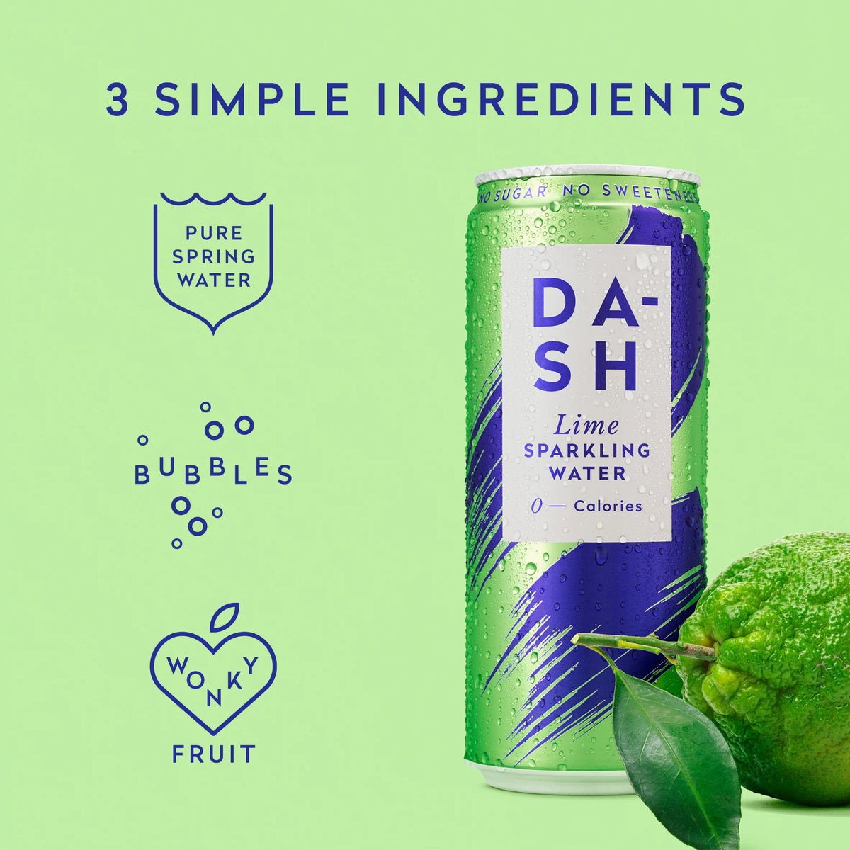 Dash Lime Sparkling Water 4 x 330ml — image 3
