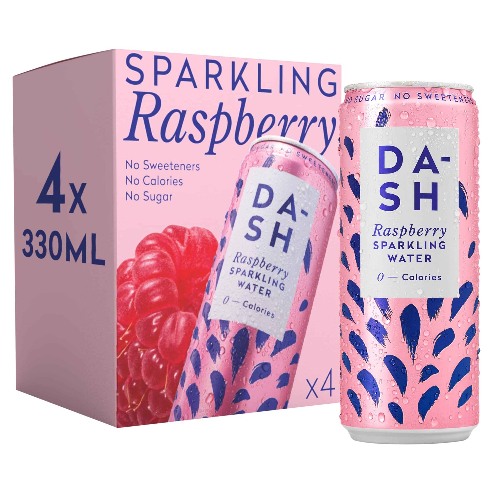 DASH Raspberry Sparkling Water 4 X 330ml
