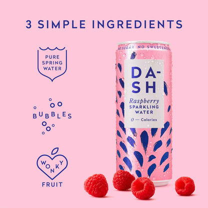 DASH Raspberry Sparkling Water 4 X 330ml