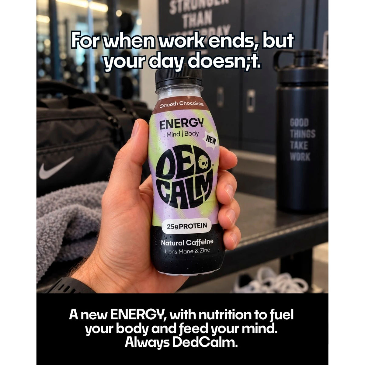 DedCalm Protein Energy Drink - Chocolate Flavour - 330ml — image 3