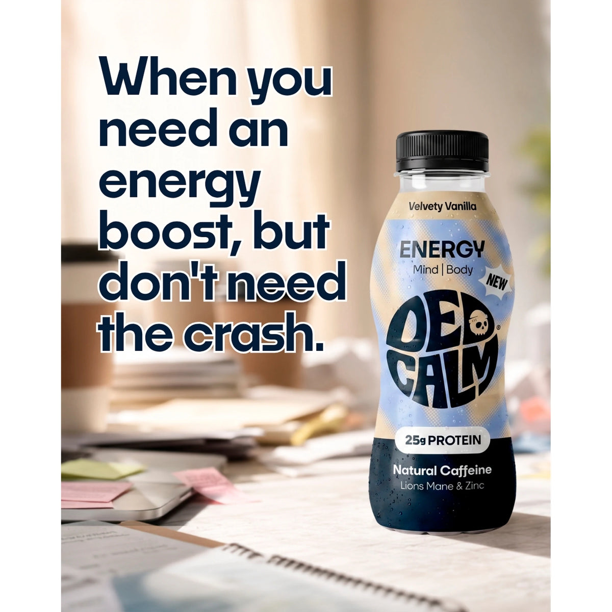 DedCalm Protein Energy Drink - Vanilla Flavour - 330ml — image 3