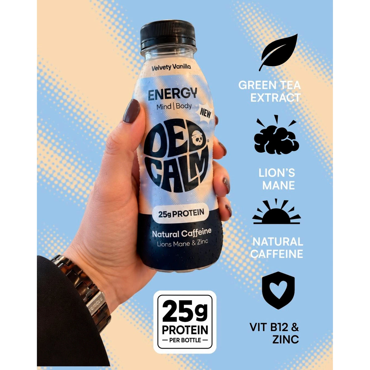 DedCalm Protein Energy Drink - Vanilla Flavour - 330ml — image 5