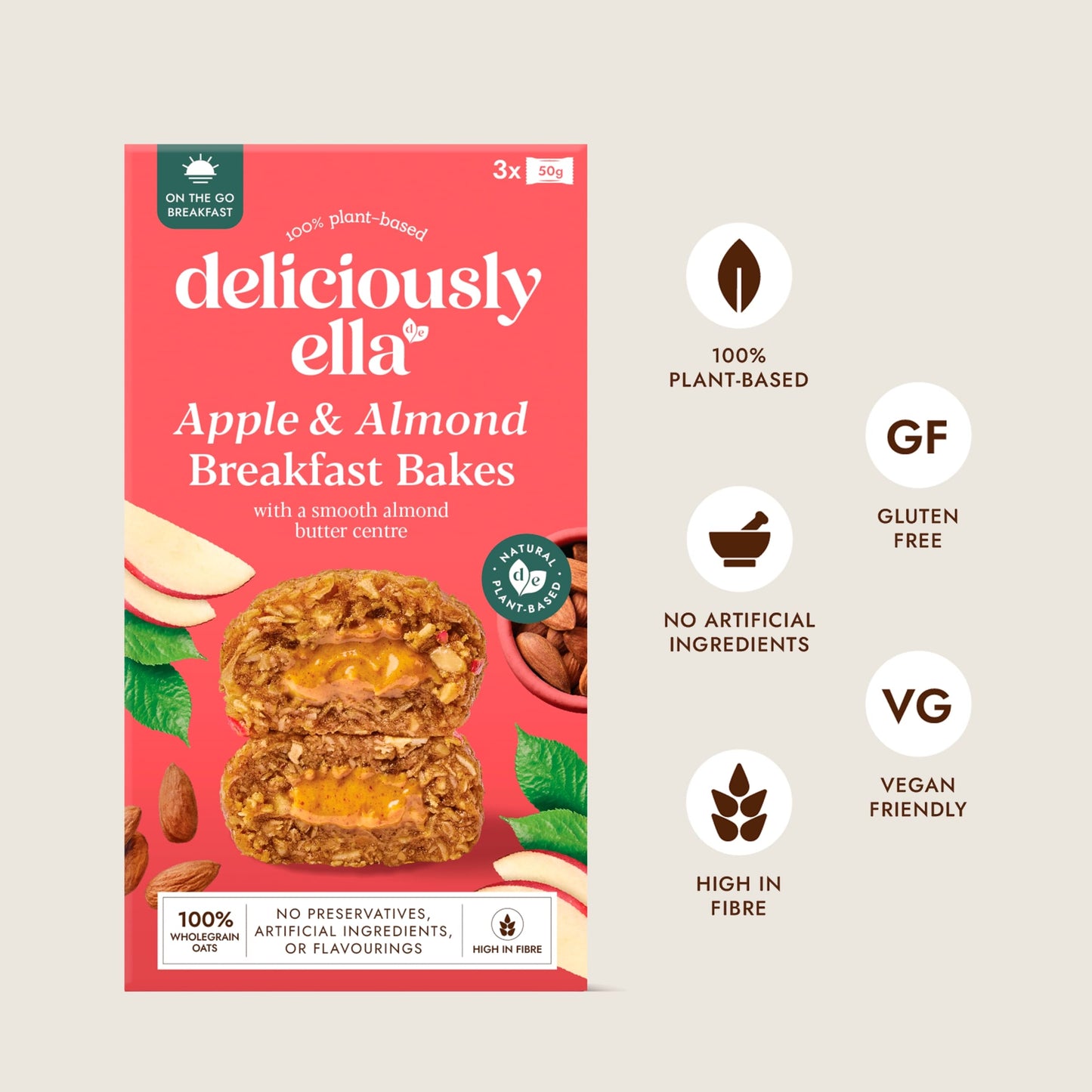 Deliciously Ella Apple & Almond Breakfast Bakes 150g — image 2