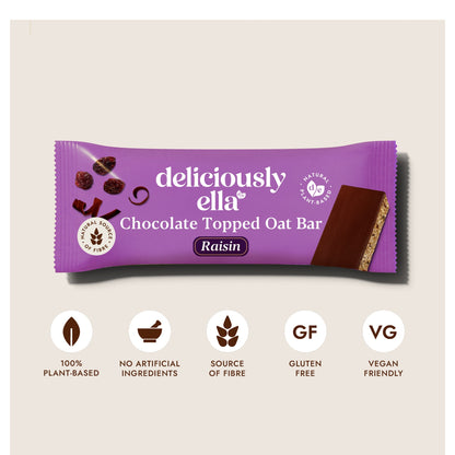 Deliciously Ella Chocolate Topped Raisin Oat Bars 3 x 50g — image 2