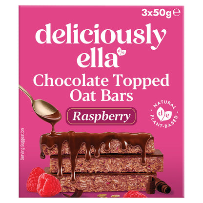 Deliciously Ella Chocolate Topped Raspberry Oat Bars 3 x 50g — image 1