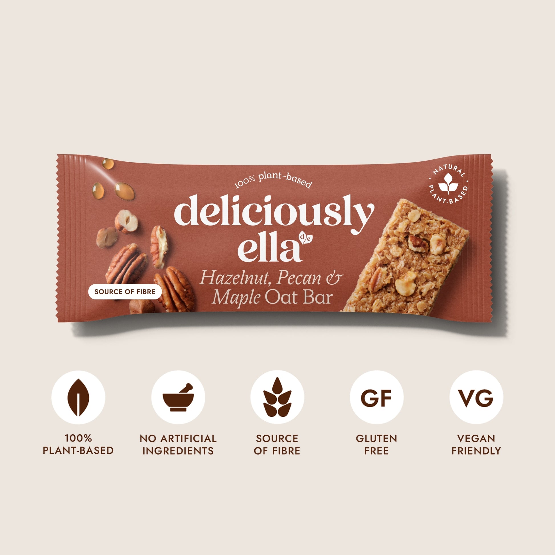 Deliciously Ella Hazelnut Pecan & Maple Oat Bars 3 X 50G — image 2