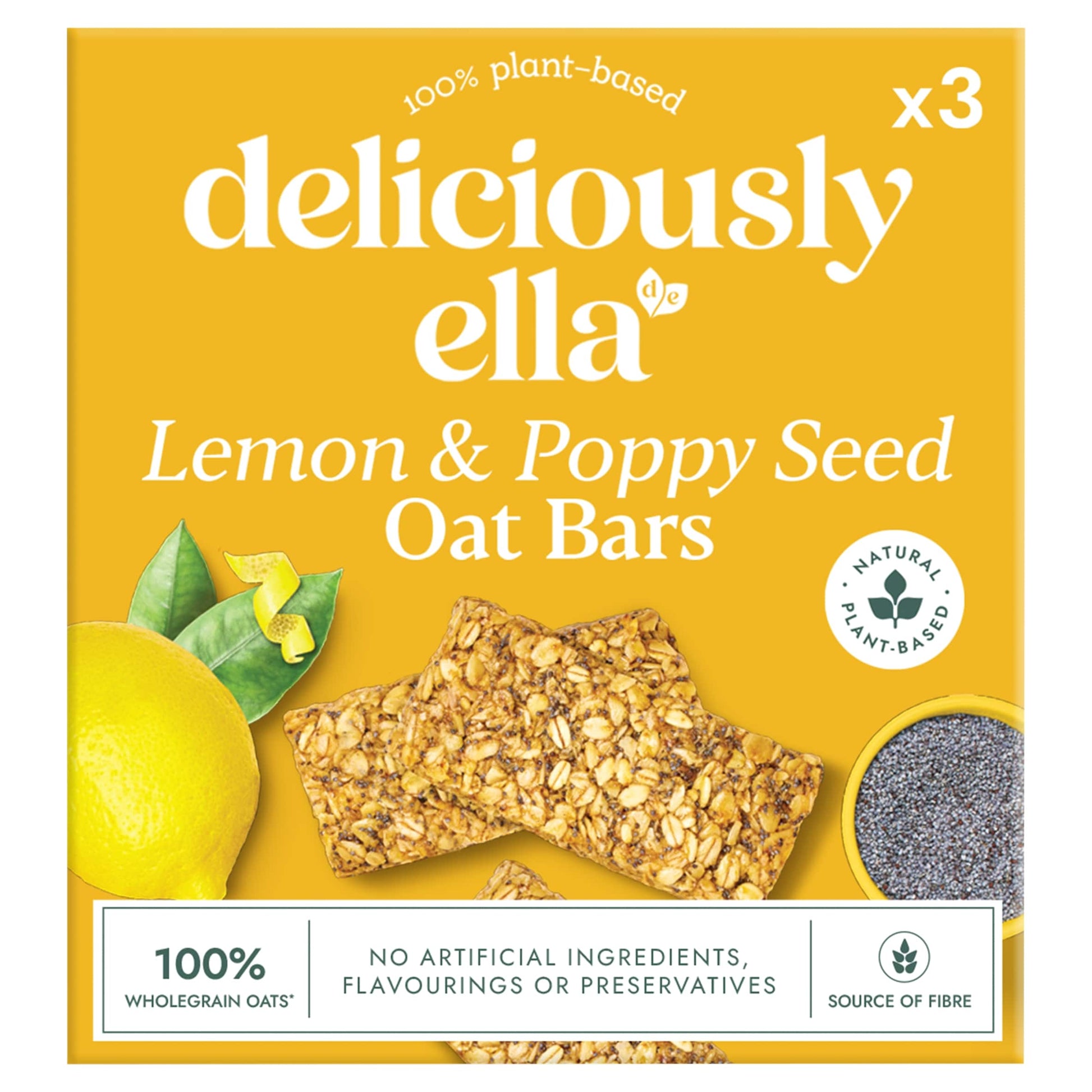 Deliciously Ella Lemon & Poppy Seed Oat Bar Multipack 50g x 3 — image 1
