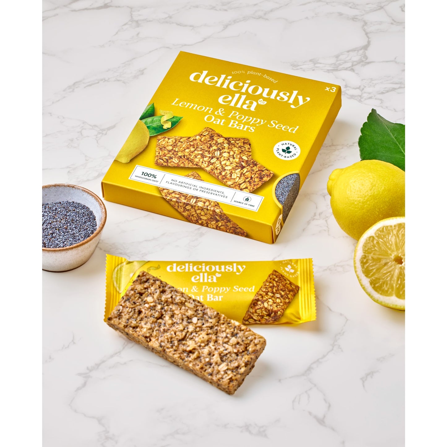 Deliciously Ella Lemon & Poppy Seed Oat Bar Multipack 50g x 3 — image 2