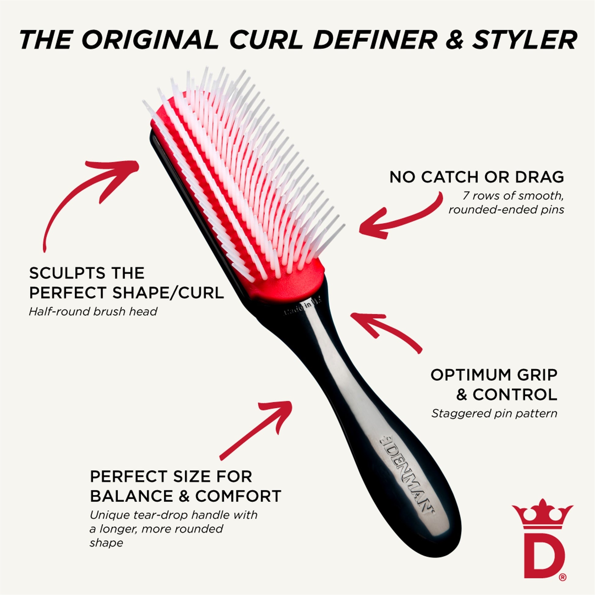 Denman Classic Styling Brush 02-8394 — image 4