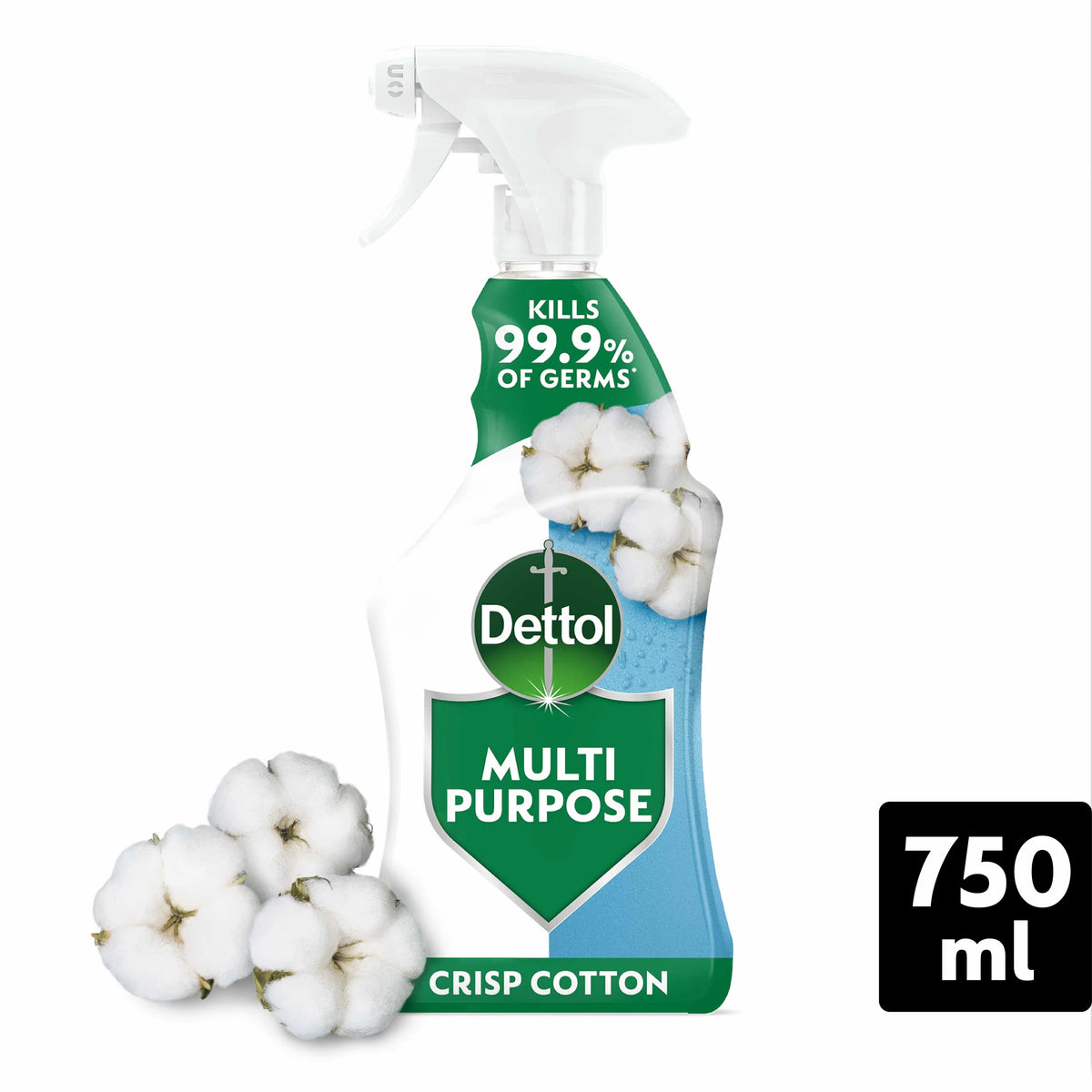 Dettol Multipurpose Cleaning Spray Crisp Cotton 750ml — image 1