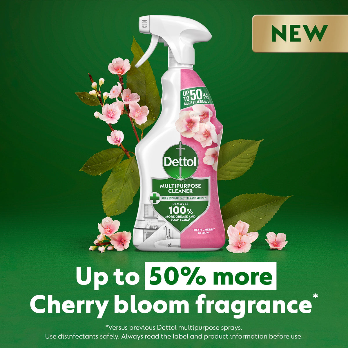 Dettol Multipurpose Cleaning Spray Fresh Cherry Bloom 750ml — image 2