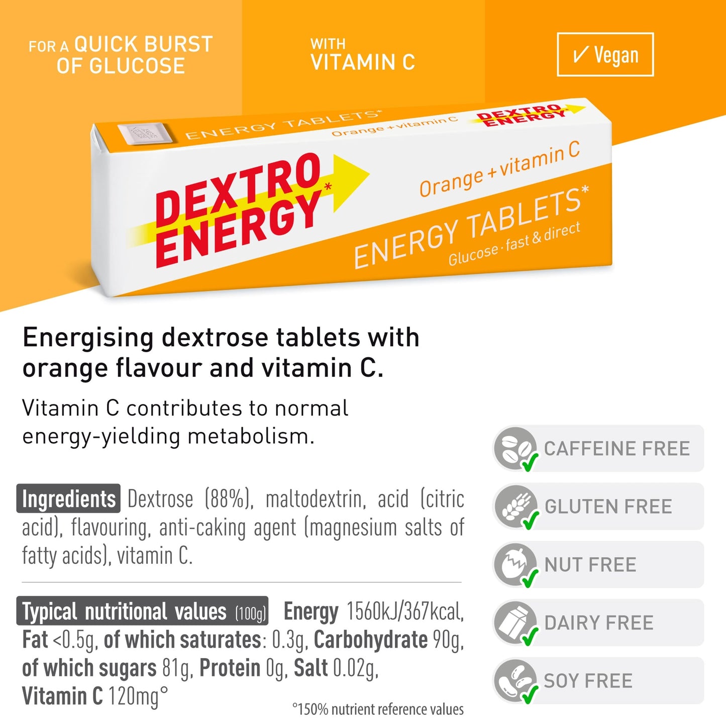 Dextro Energy Orange + Vitamin C Dextrose 47G Tablets — image 4