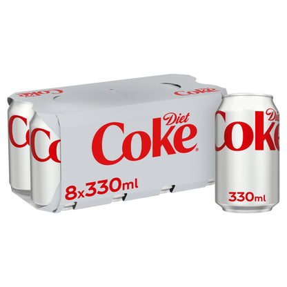 Diet Coke Soft Drink Cans 8 x 330mL — image 1