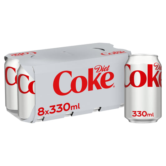Diet Coke Soft Drink Cans 8 x 330mL — image 1